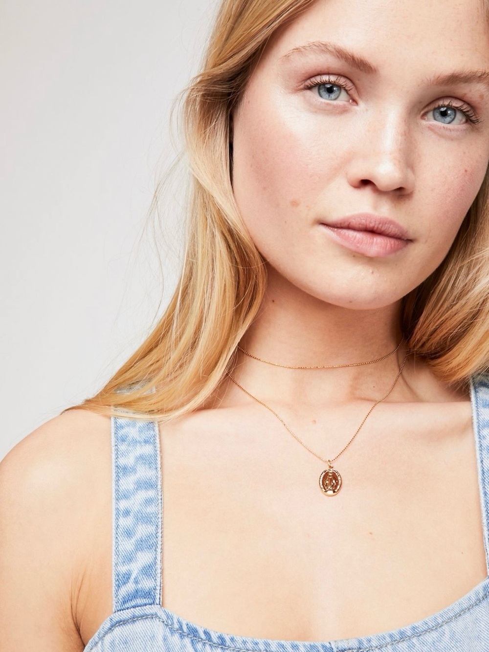 Free People Layered Gold Coin Pendant Necklace